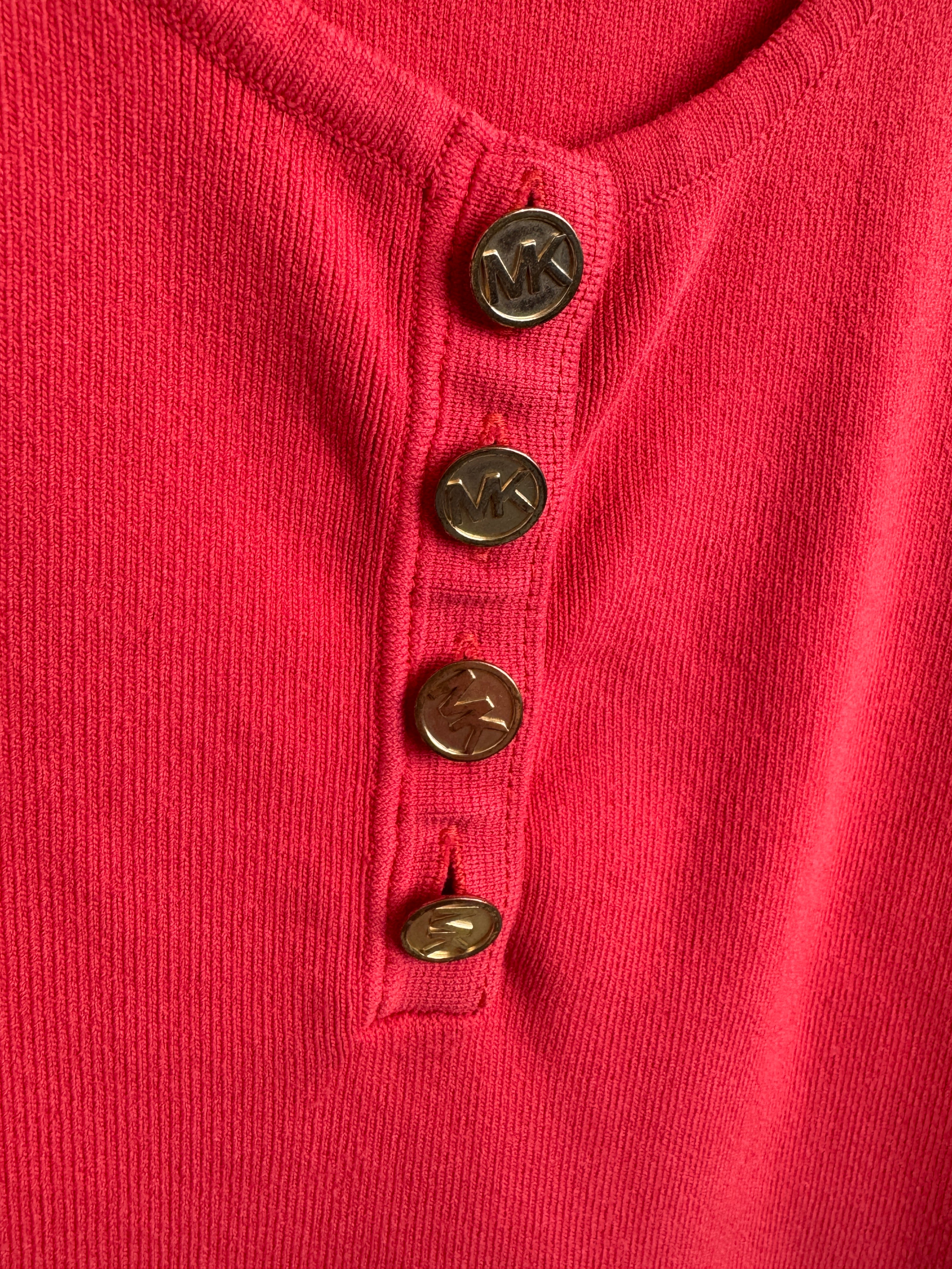 Gold Buttons Fitted Top by Michael Kors (Size M)