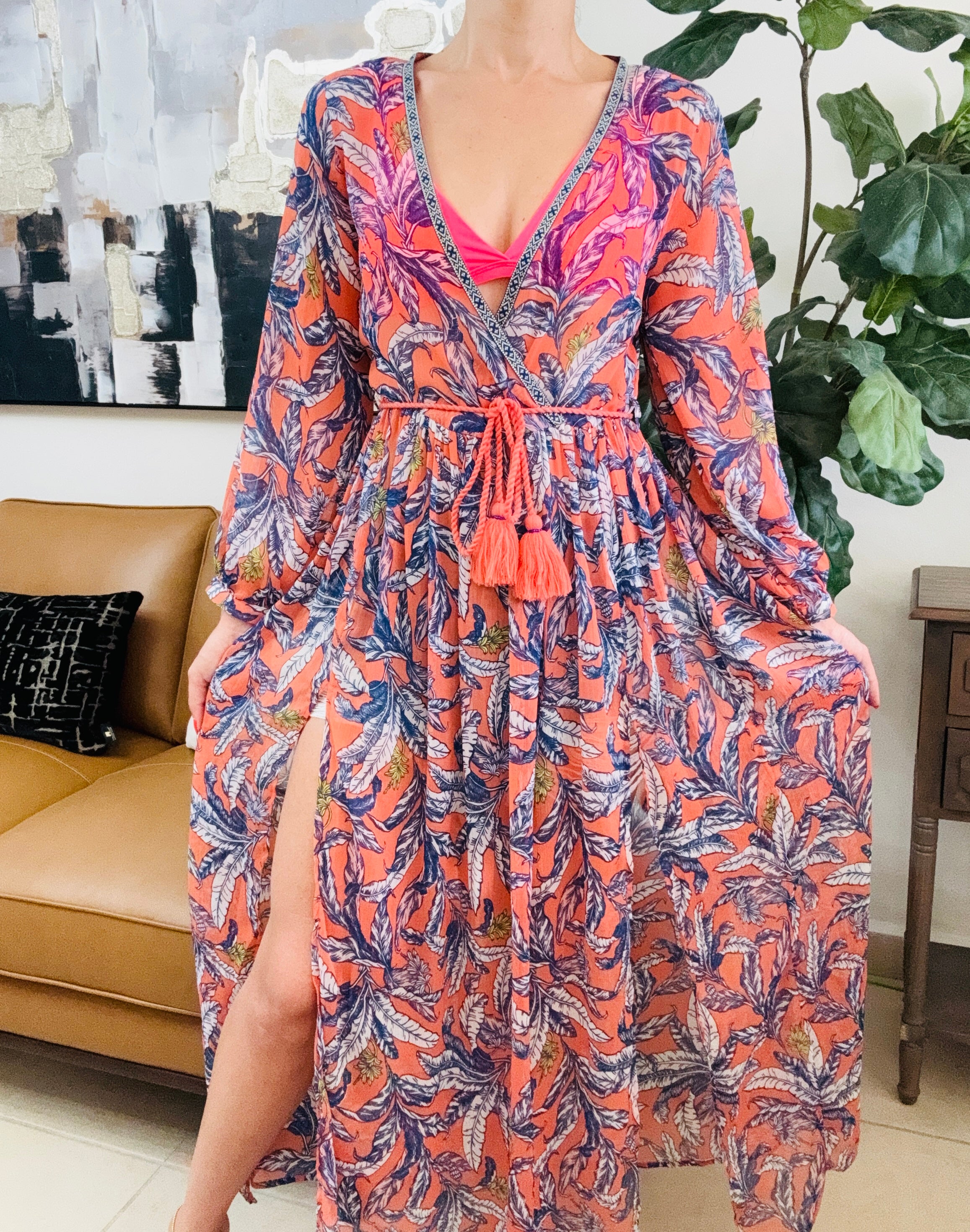 Coral Breeze Cover Up Maxi (Size M)