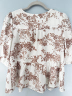 Peplum Floral Front Tie Blouse (Size M)