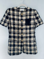 Plaid 90's Vintage Long Blazer (Size S)