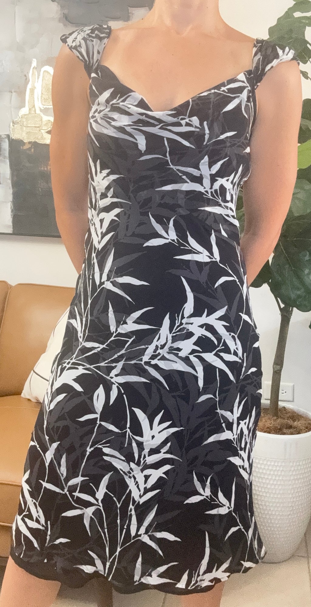 100% Silk Midi Tropical Dress (Size M)