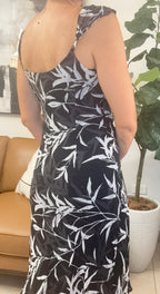 100% Silk Midi Tropical Dress (Size M)