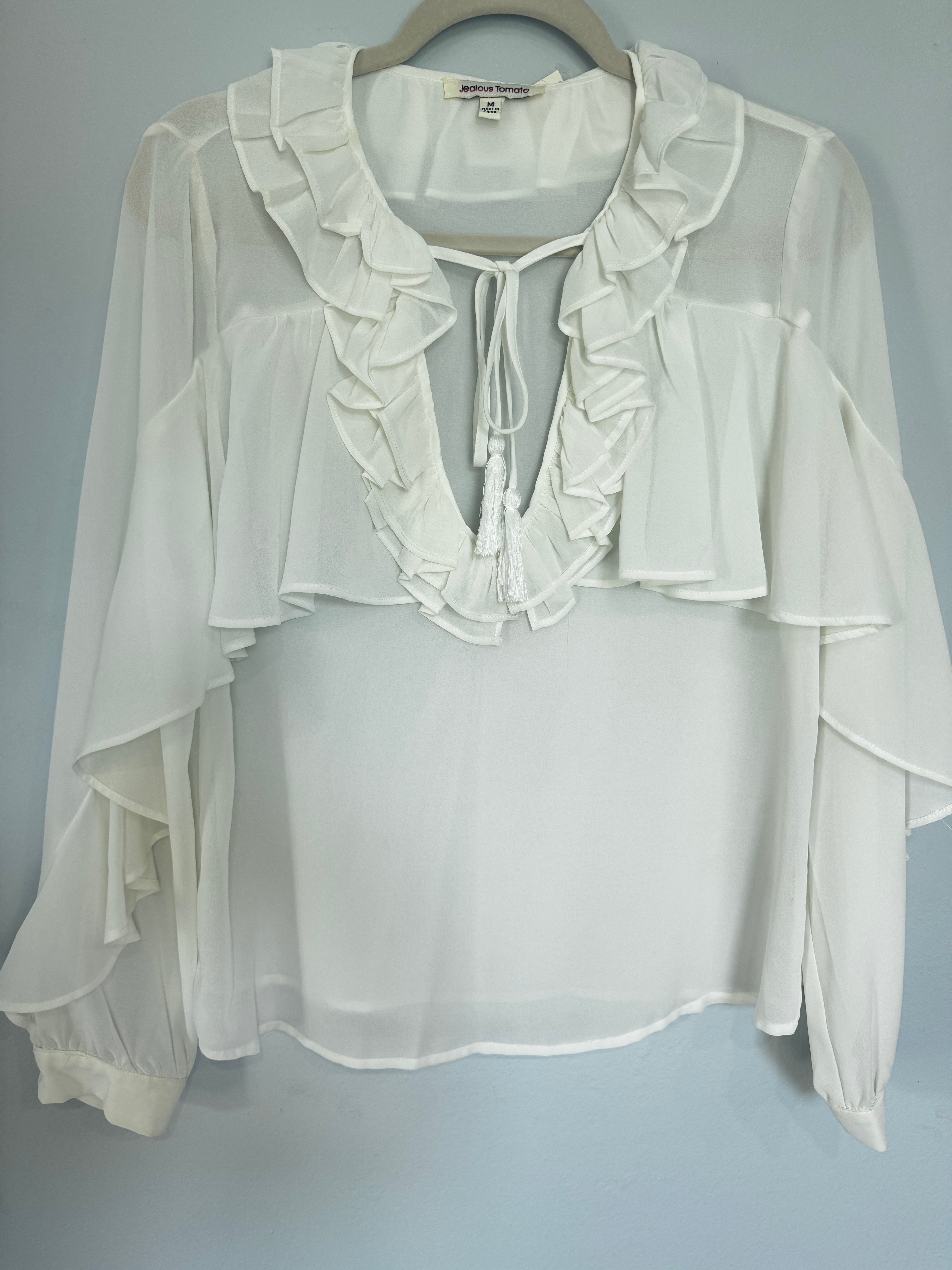 Romantic Ruffle Blouse (Size M)