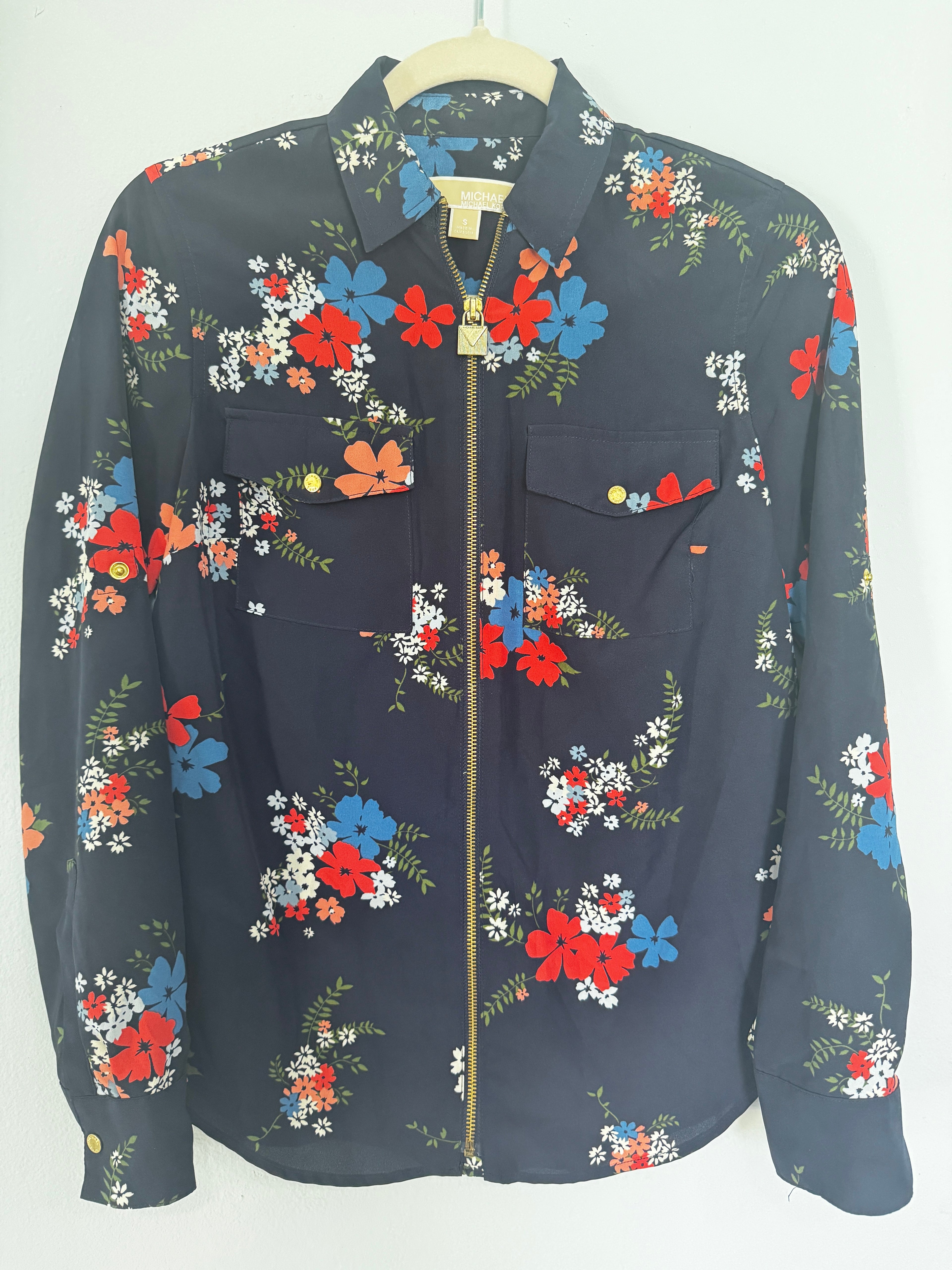 Front Zippered Blouse by Michael Kors (Size S)