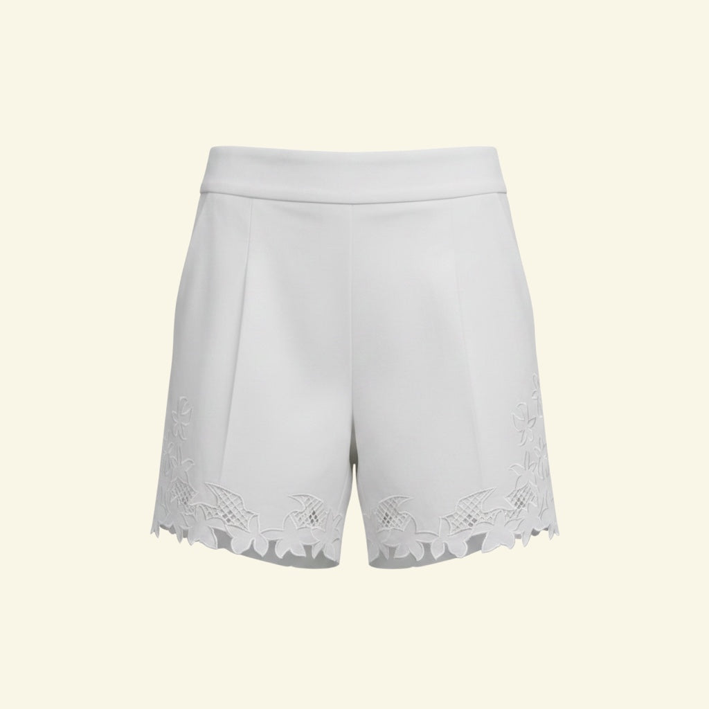 Lace Detail White Shorts (Size L)(Fits M too)