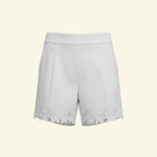 Lace Detail White Shorts (Size L)(Fits M too)