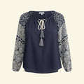 Boho Embroidered Sleeve Blouse (Size M)
