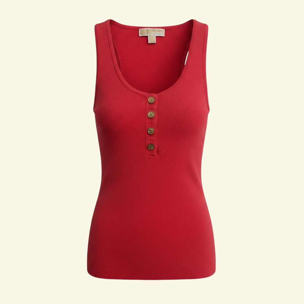 Gold Buttons Fitted Top by Michael Kors (Size M)