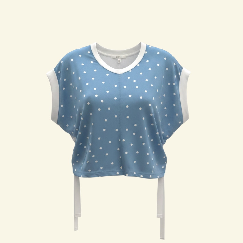 Polka Dot Mix Media T Shirt (Size S)