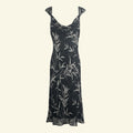 100% Silk Midi Tropical Dress (Size M)