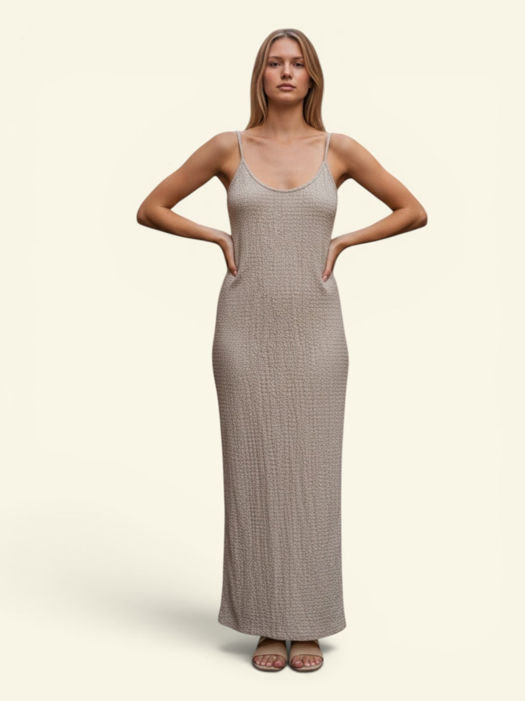 Textured Maxi Slip Dress by H&M (Size M)(Fits S Too)