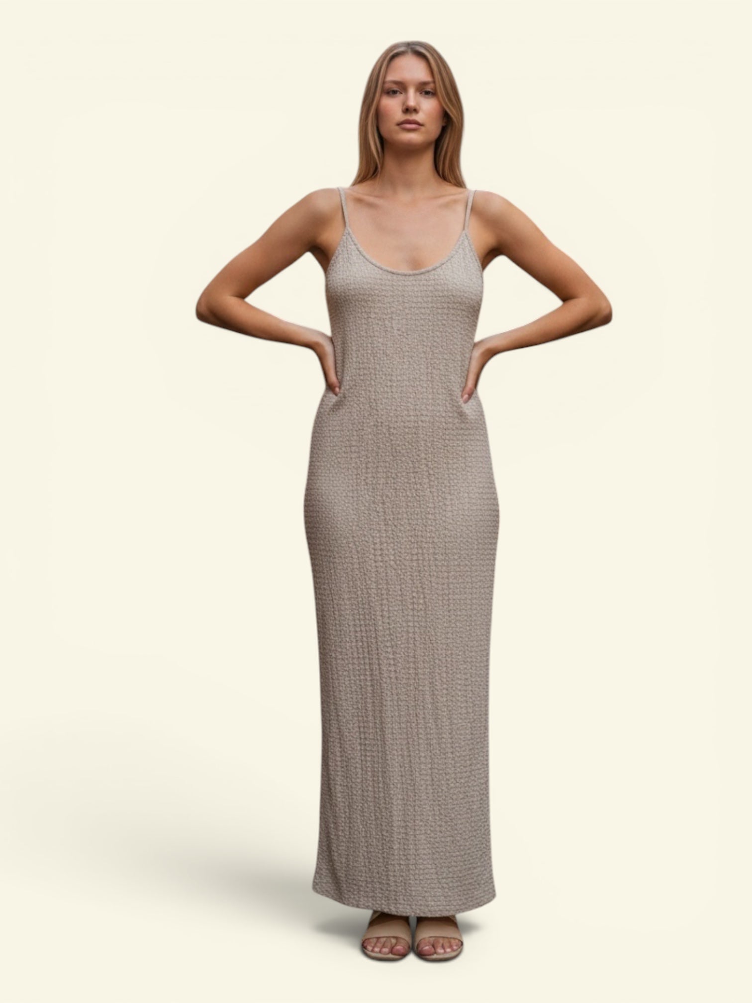 Textured Maxi Slip Dress by H&M (Size M)(Fits S Too)