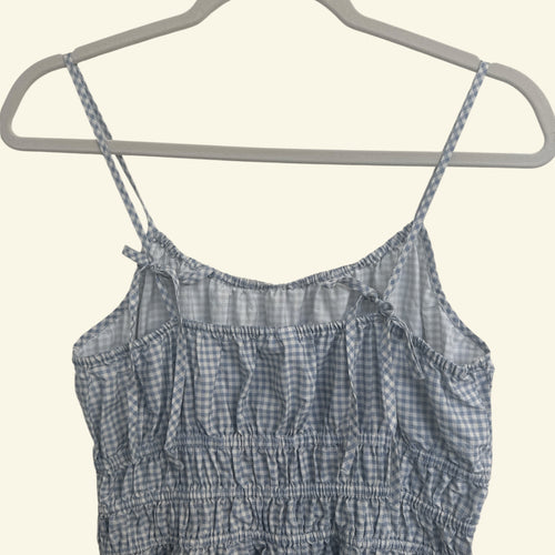Blue Plaid 100% Cotton Dress (Size M)