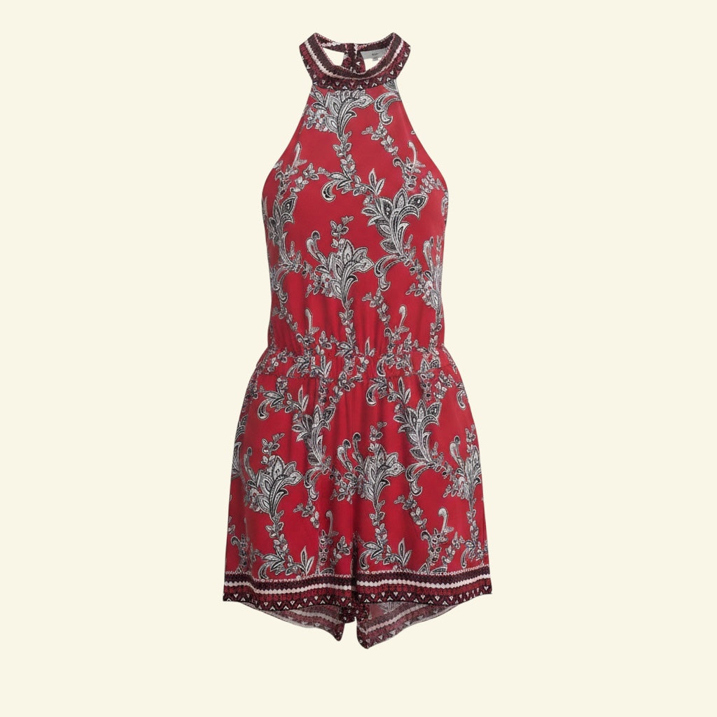 Halter Tie Back Short Romper (Size M)