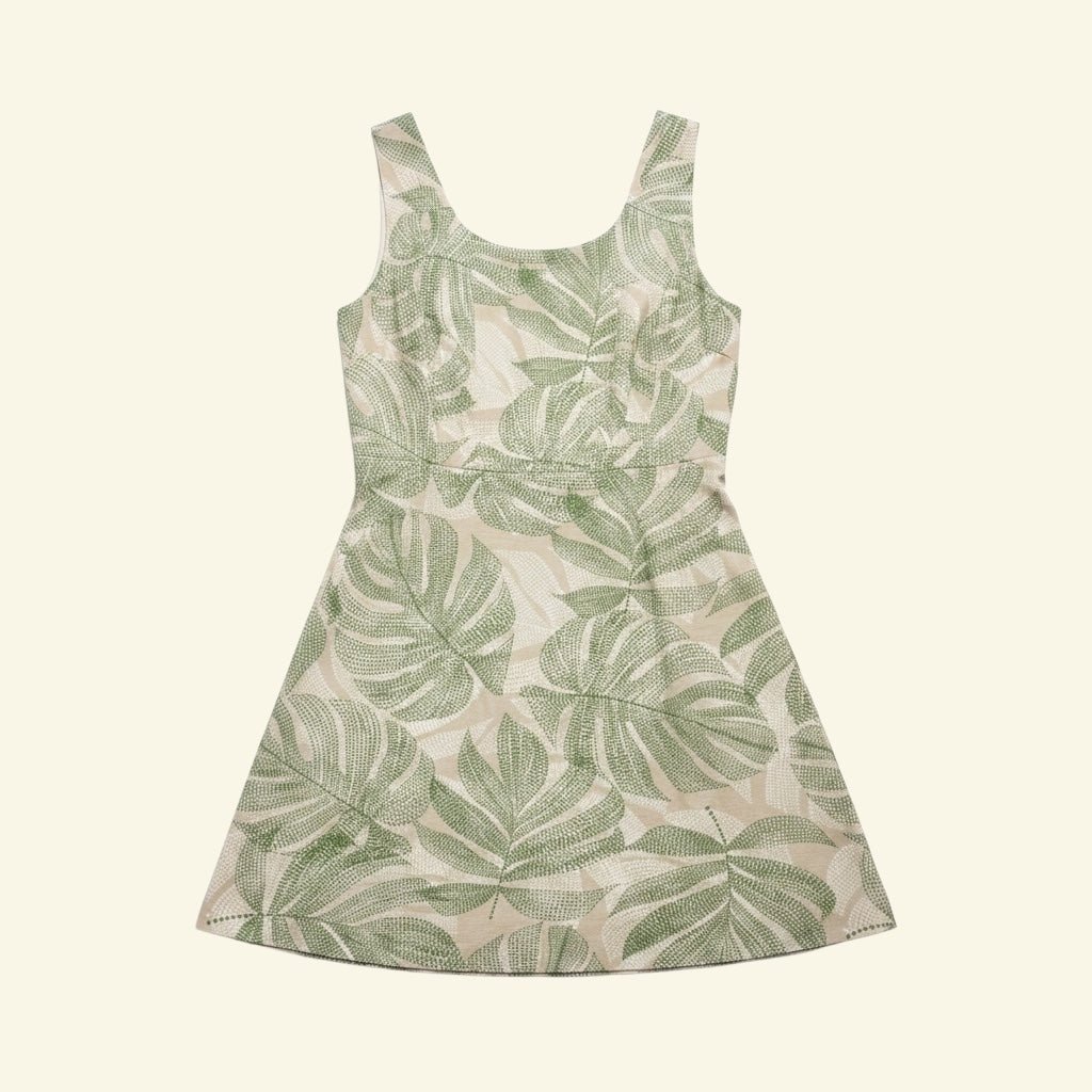 Tropical Short Sleeve Mini Dress (Size M)(Fits S too)
