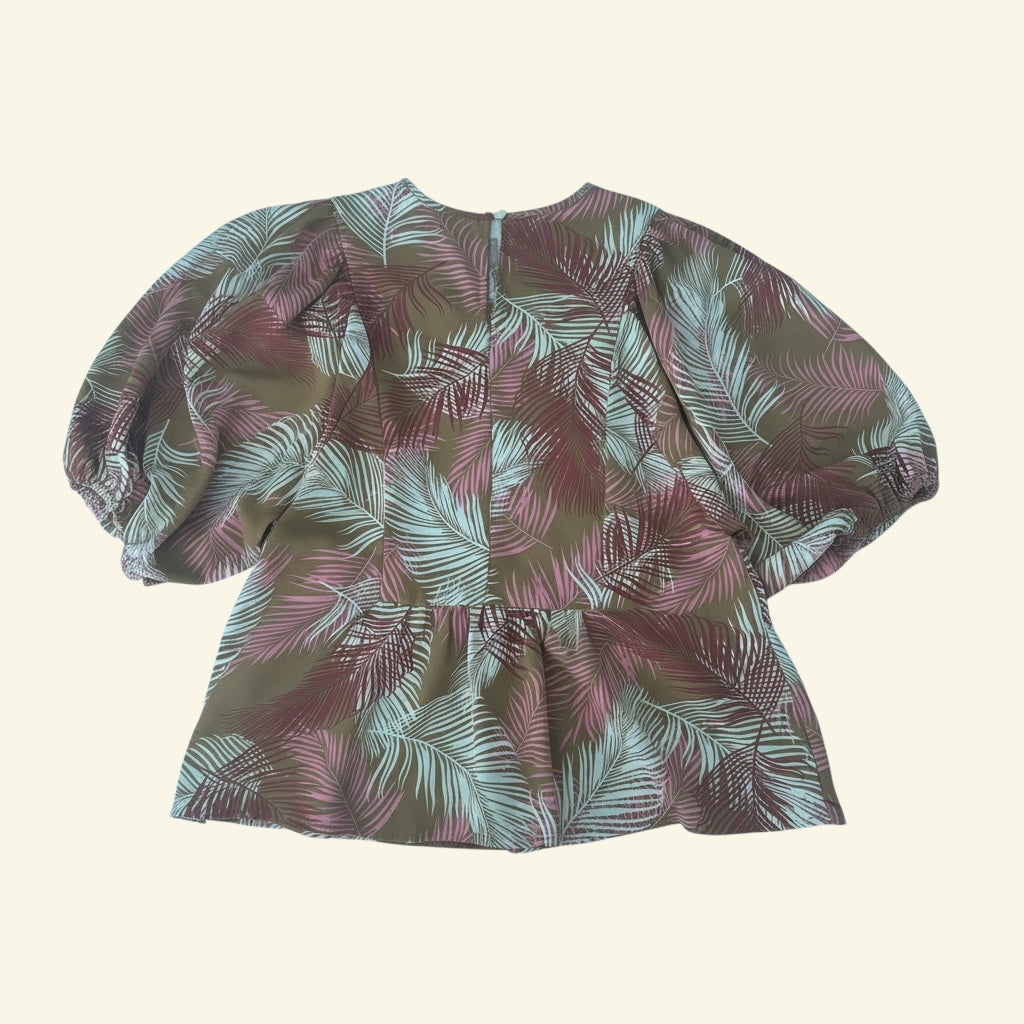 Peplum Tropical Blouse (Size S)
