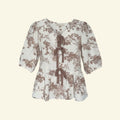 Peplum Floral Front Tie Blouse (Size M)