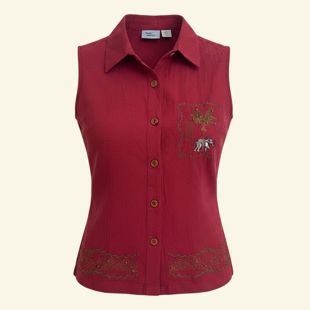 Sleeveless Blouse Vintage 1979 (Size S)