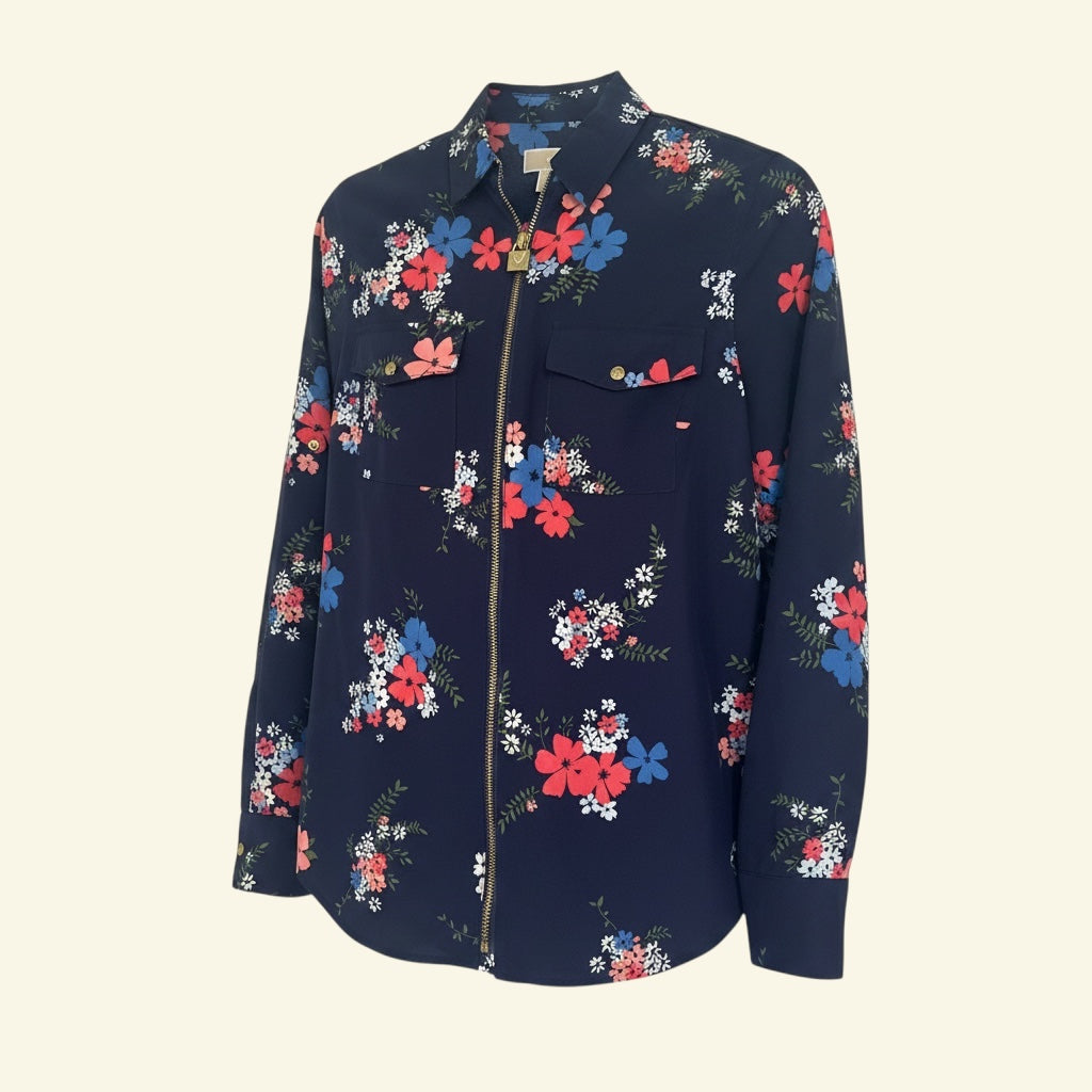 Front Zippered Blouse by Michael Kors (Size S)