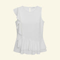 Sleveless Peplum Ruffle Blouse by Calvin Klein (Size L)